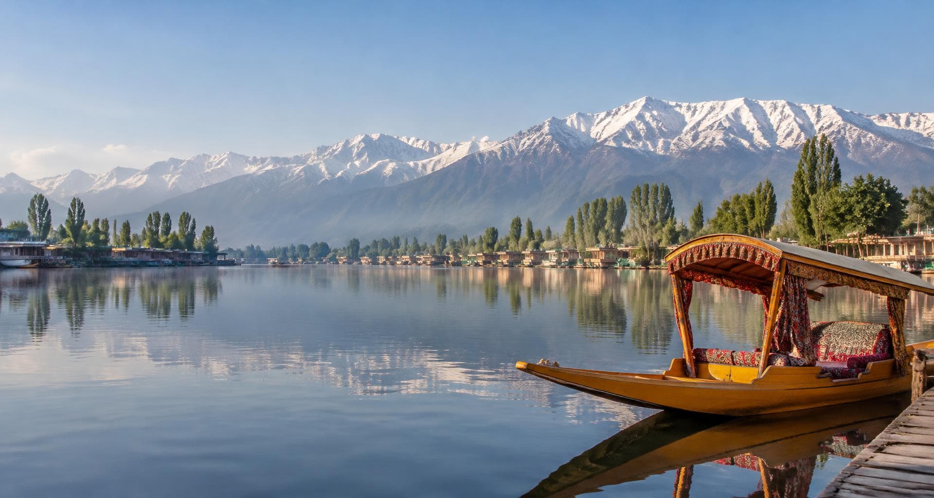 Shikara boat on Dal Lake in Srinagar